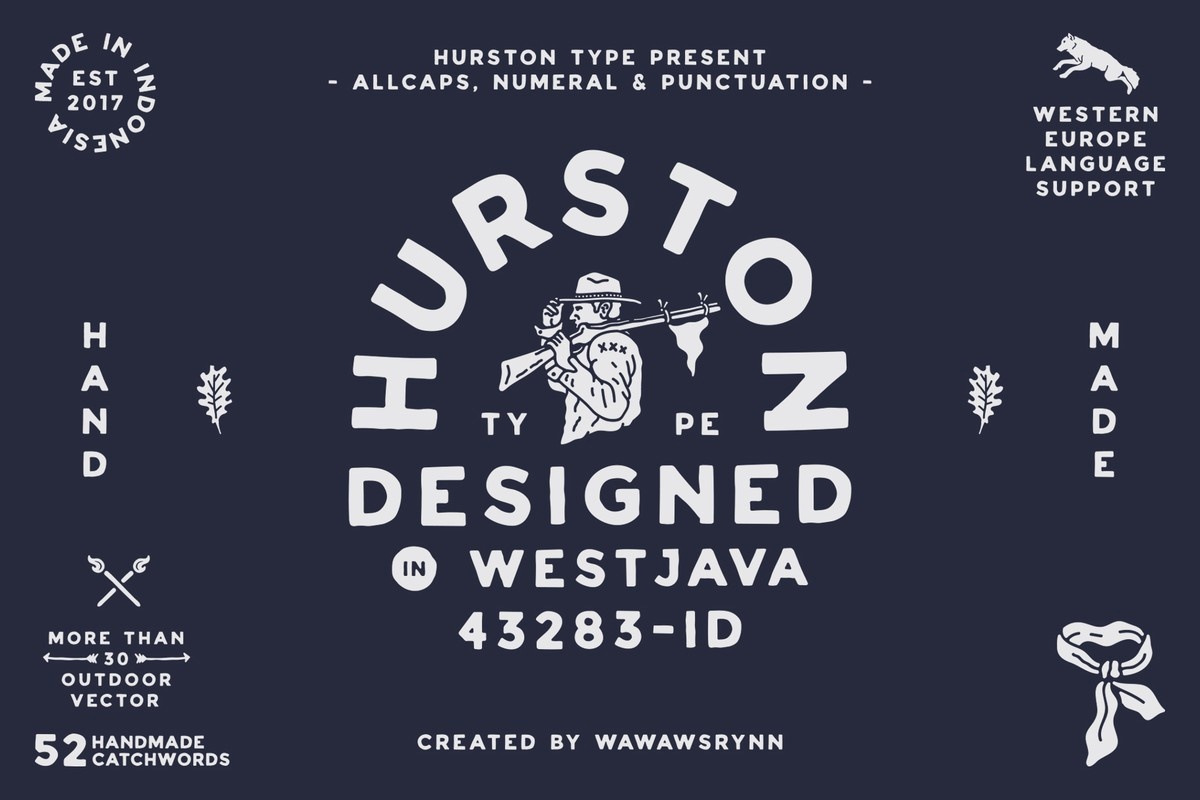 Hurston OUTDOORVECTOR Font preview