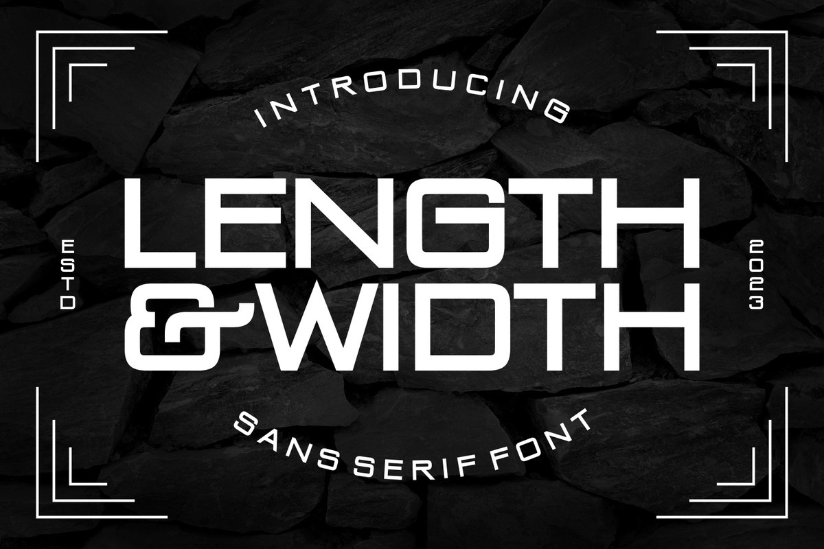 Length and Width Regular Font preview