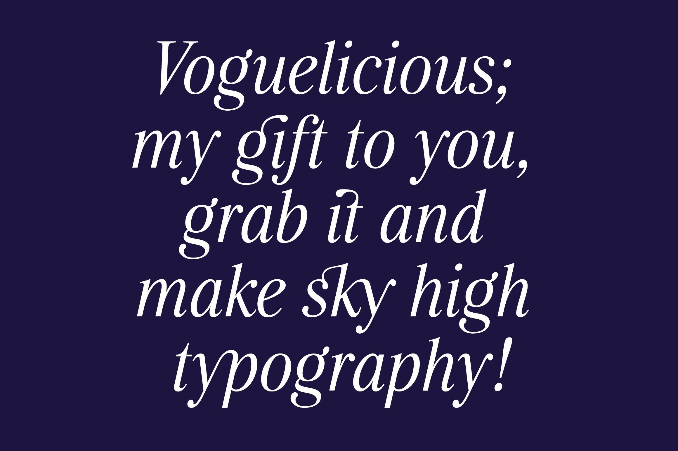 Voguelicious BoldItalic Font preview
