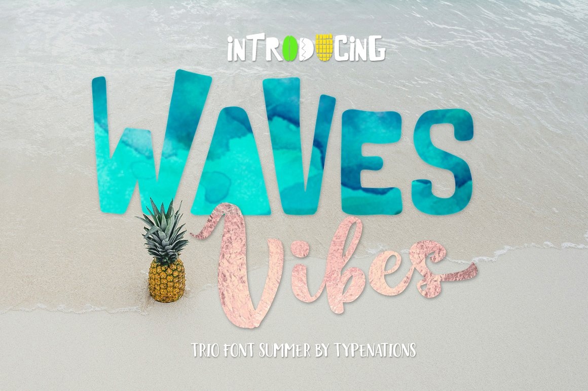 Waves Vibes Trio Font preview