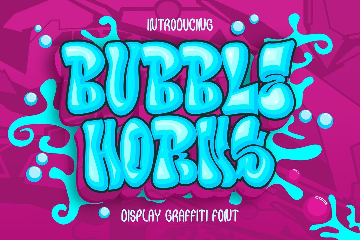 Bubble Horns Graffiti Font preview