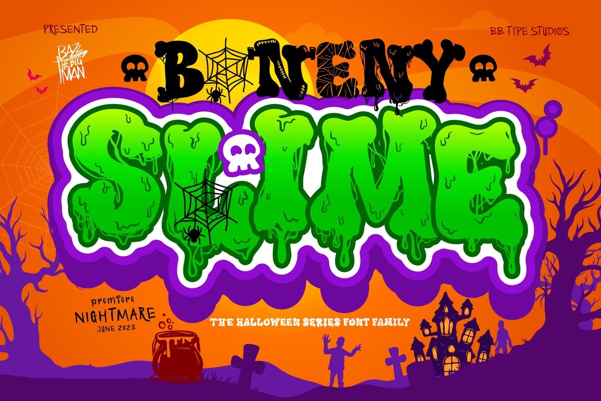 Boneny Slime Font preview