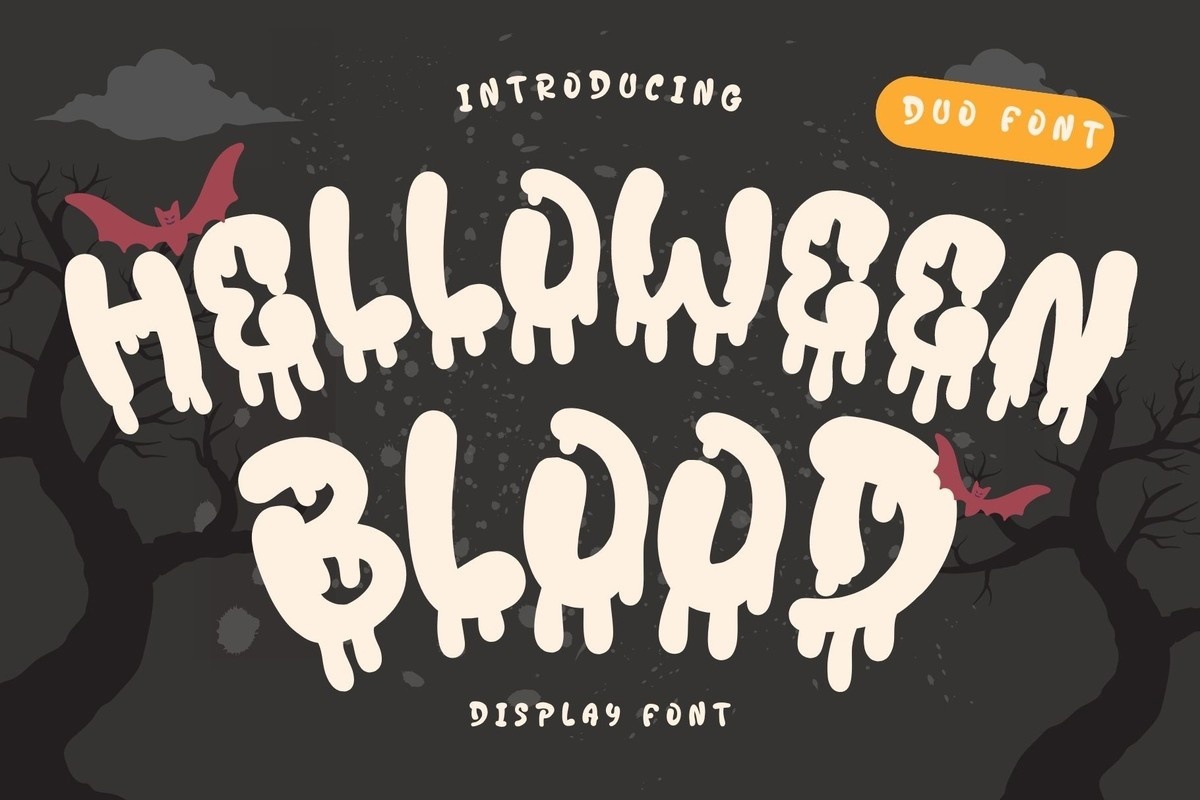 Helloween Blood drip-Regular Font preview