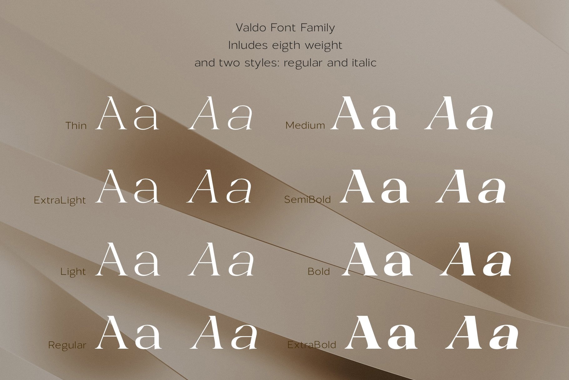 Valdo Light Italic Font preview