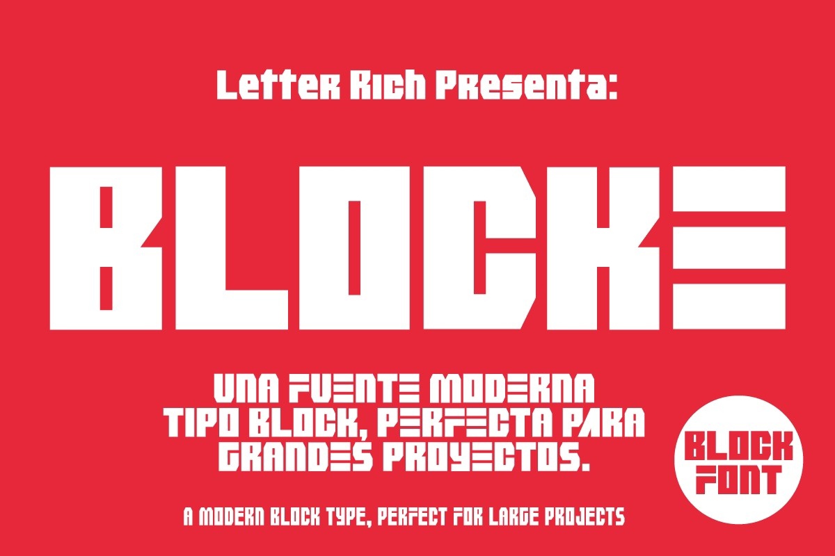 Blocke font Ricardo Patiño Font preview