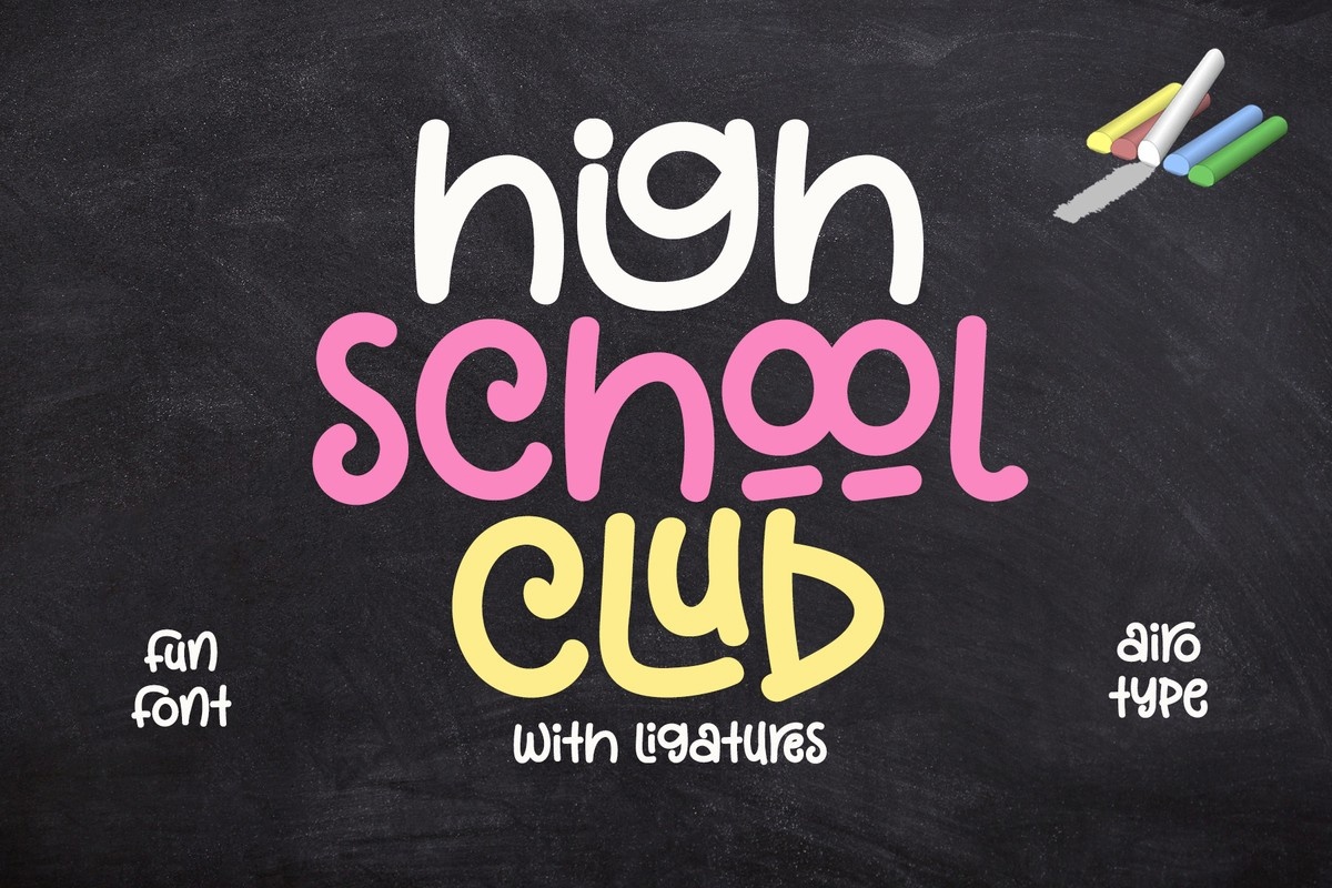 High School Club Regular Font preview
