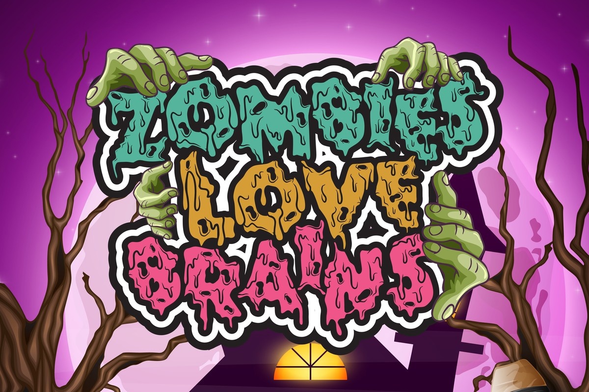 Zombies Love Brains Regular Font preview