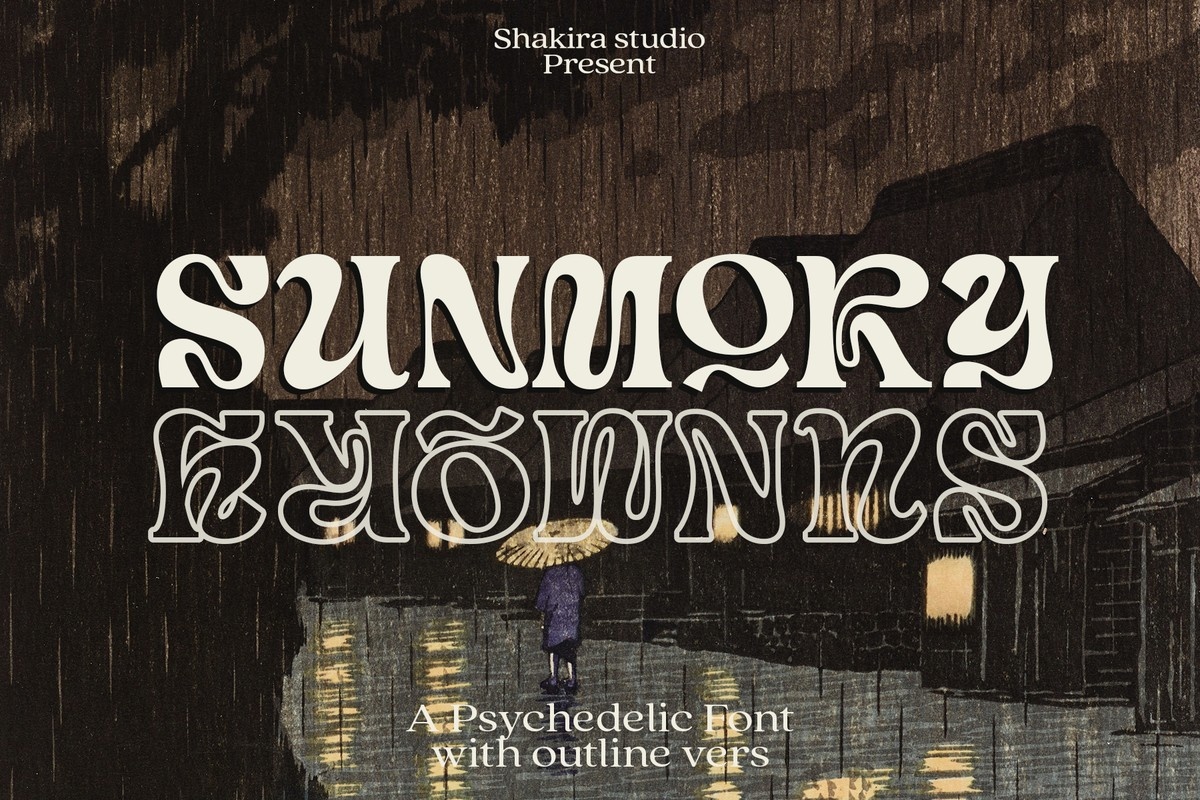 Sunmory Outline Font preview