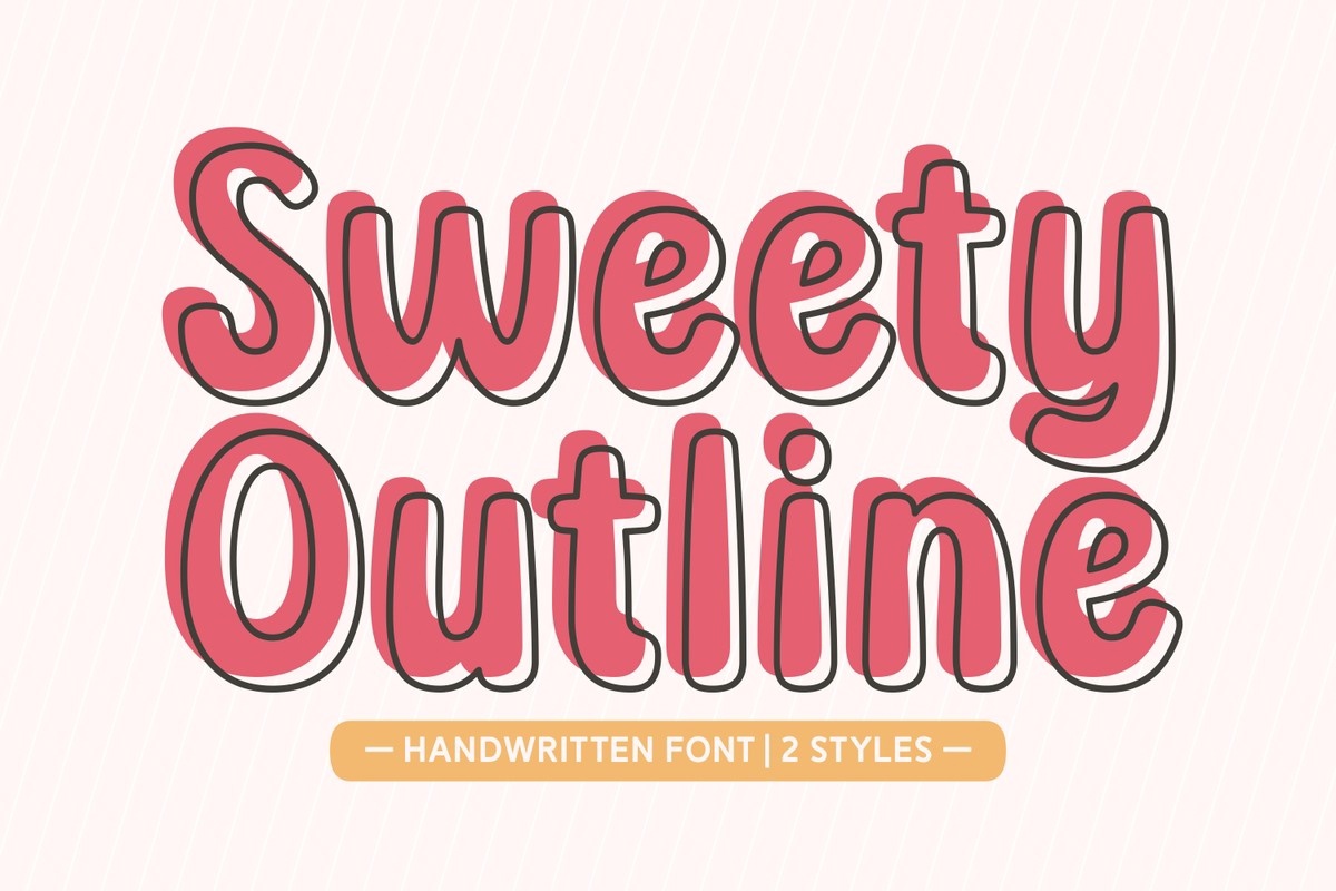 Sweety Outline Regular Font preview