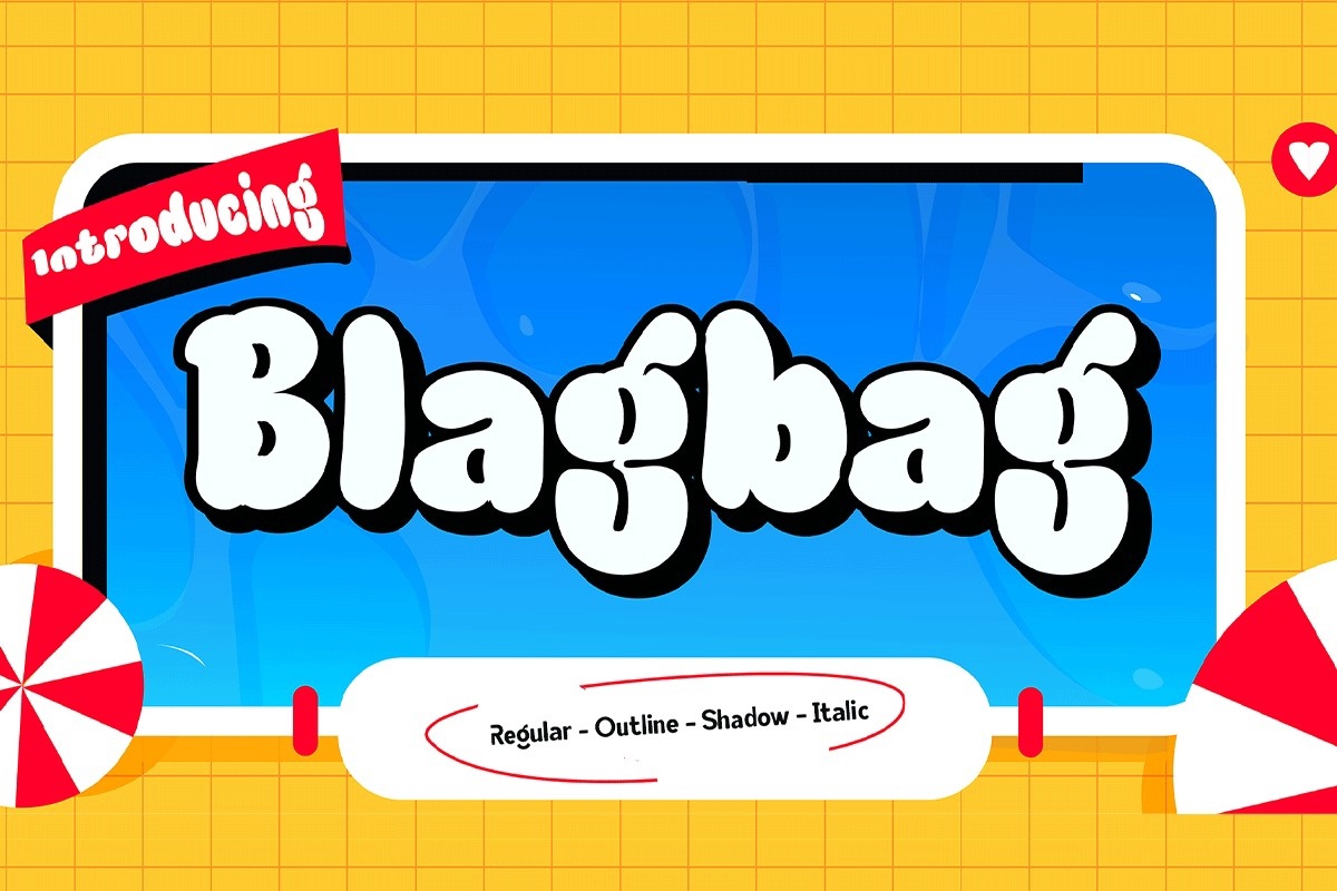 Blagbag Italic Shadow Font preview