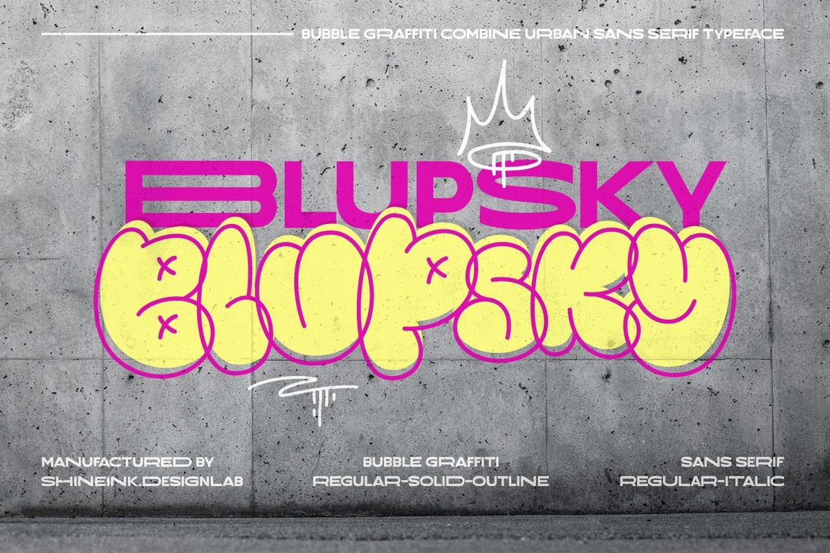 Blupsky Outline Font preview