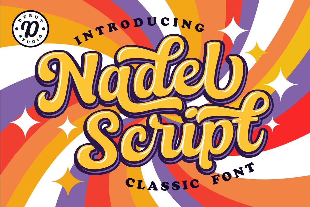 Nadel Script Shadow Font preview