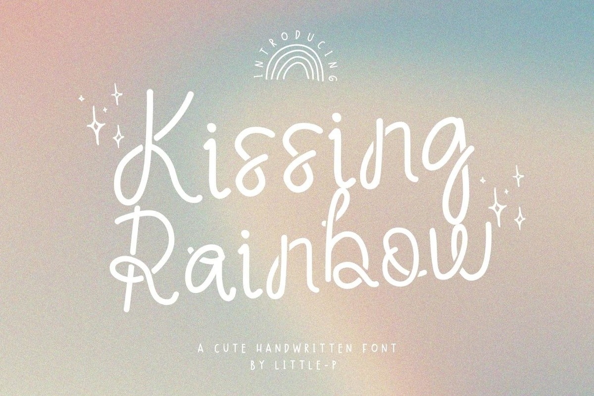Kissing Rainbow Font preview