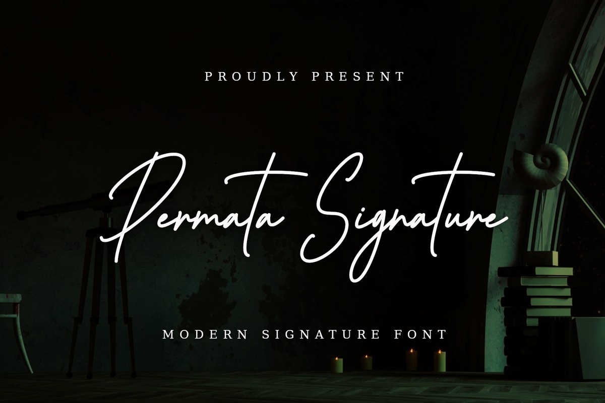 Permata Signature Regular Font preview