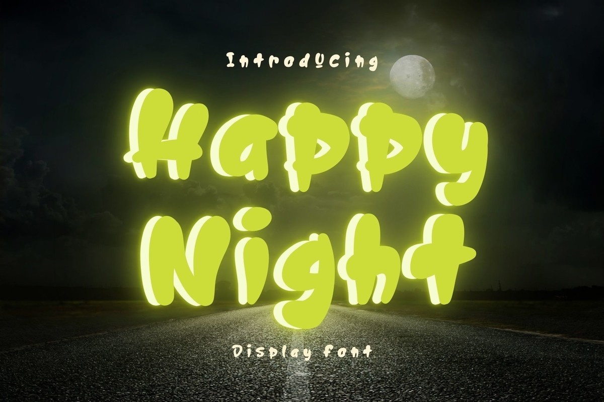 Happy Night Font preview