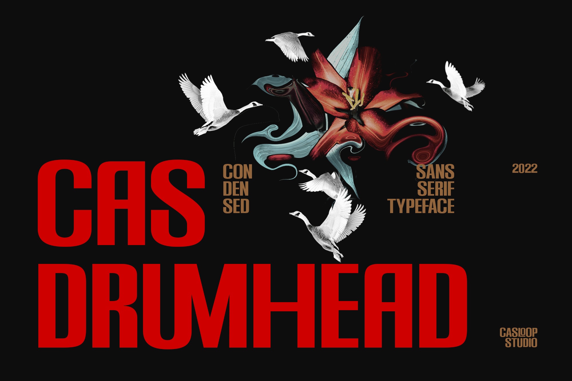 Cas Drumhead Font preview