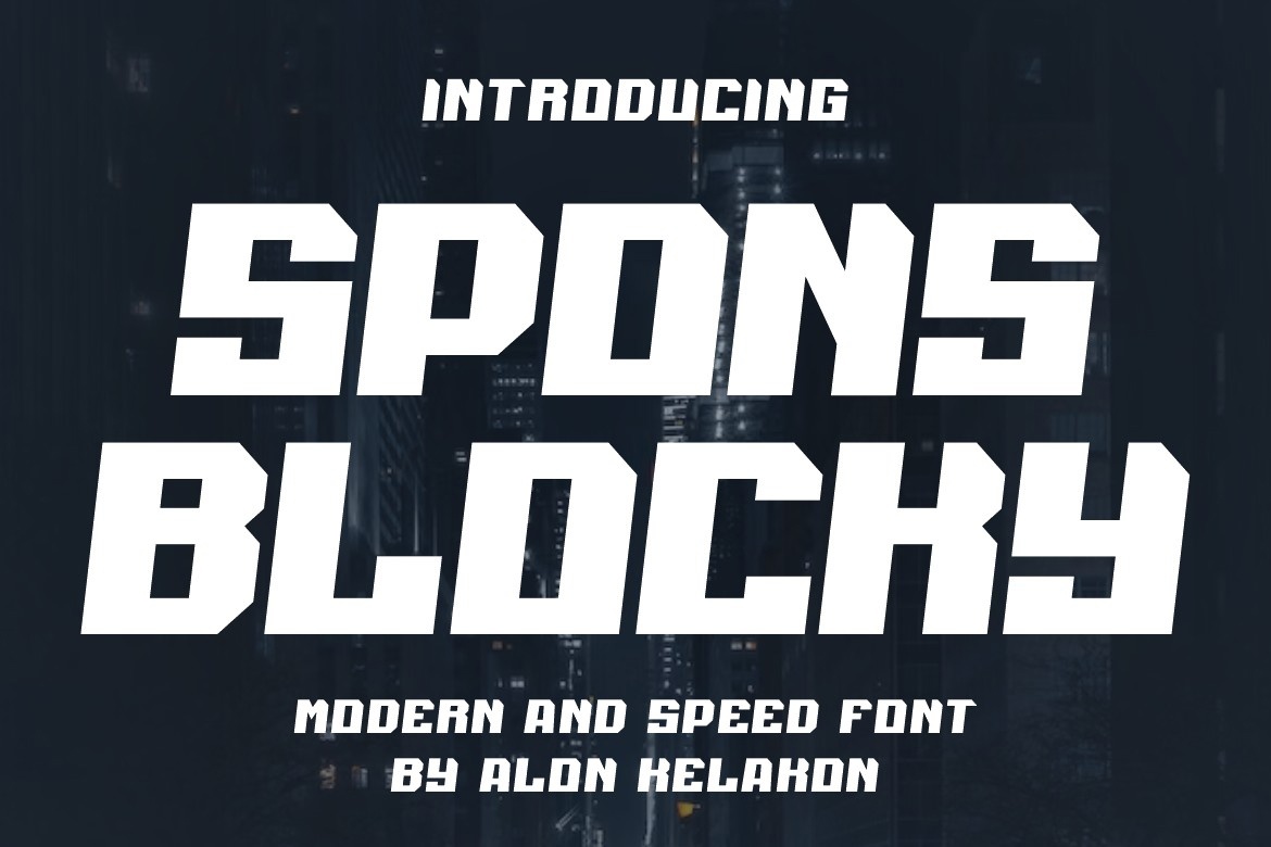 Spons Blocky Regular Font preview
