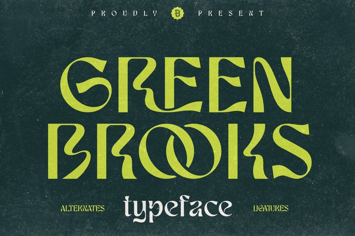 Green Brooks Regular Font preview