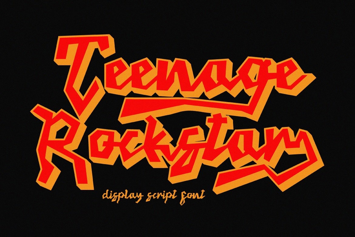Teenage Rockstar Extrude Font preview