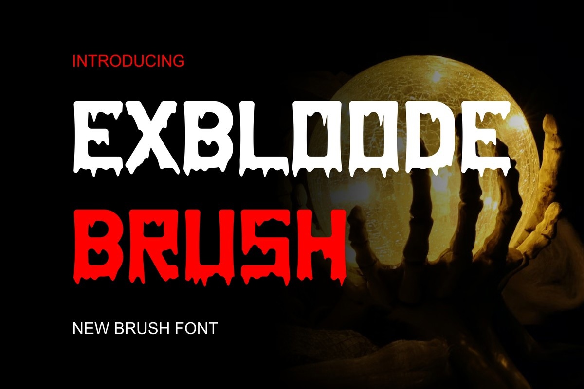 Exbloodebrush Regular Font preview