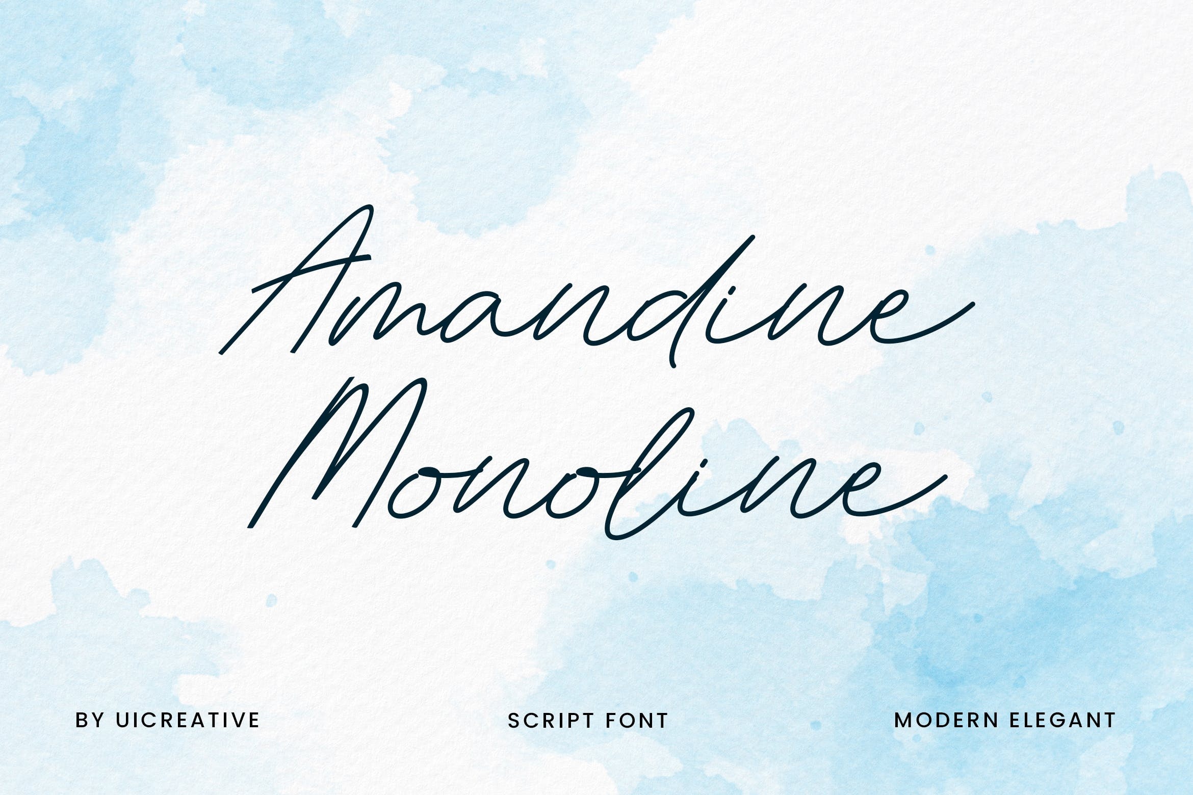 Amandine Monoline Regular Font preview