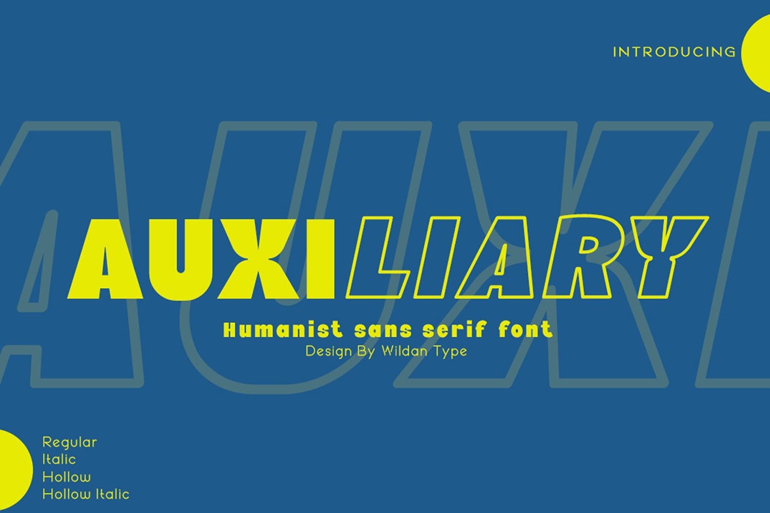 Auxiliary Regular Font preview