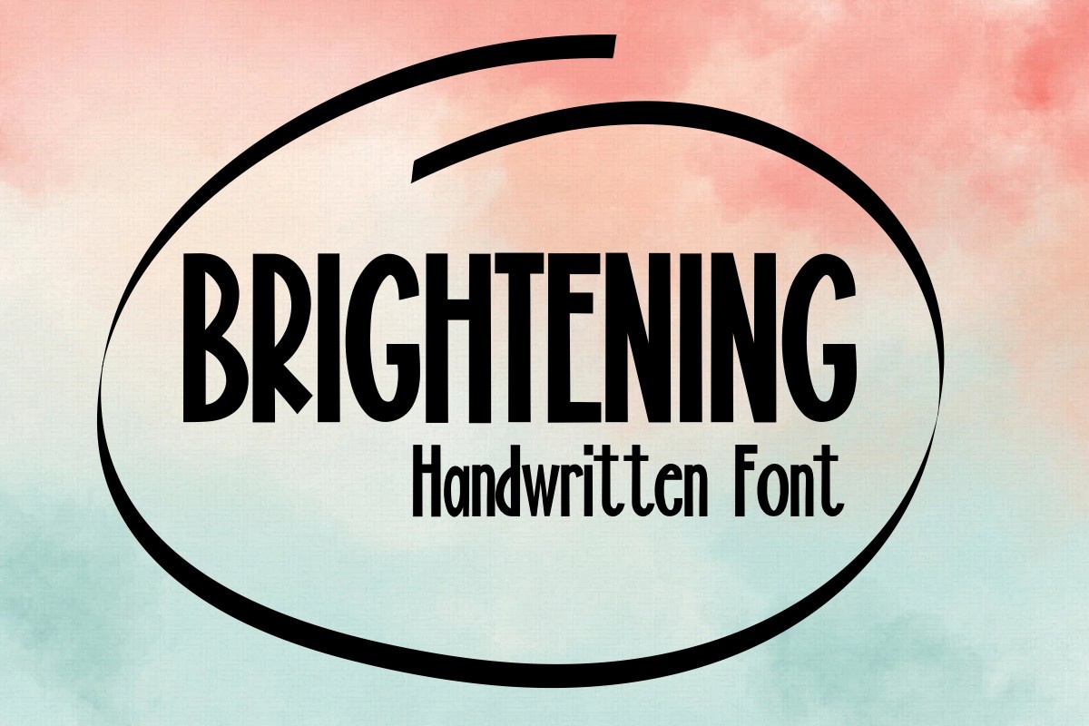 Brightening Regular Font preview