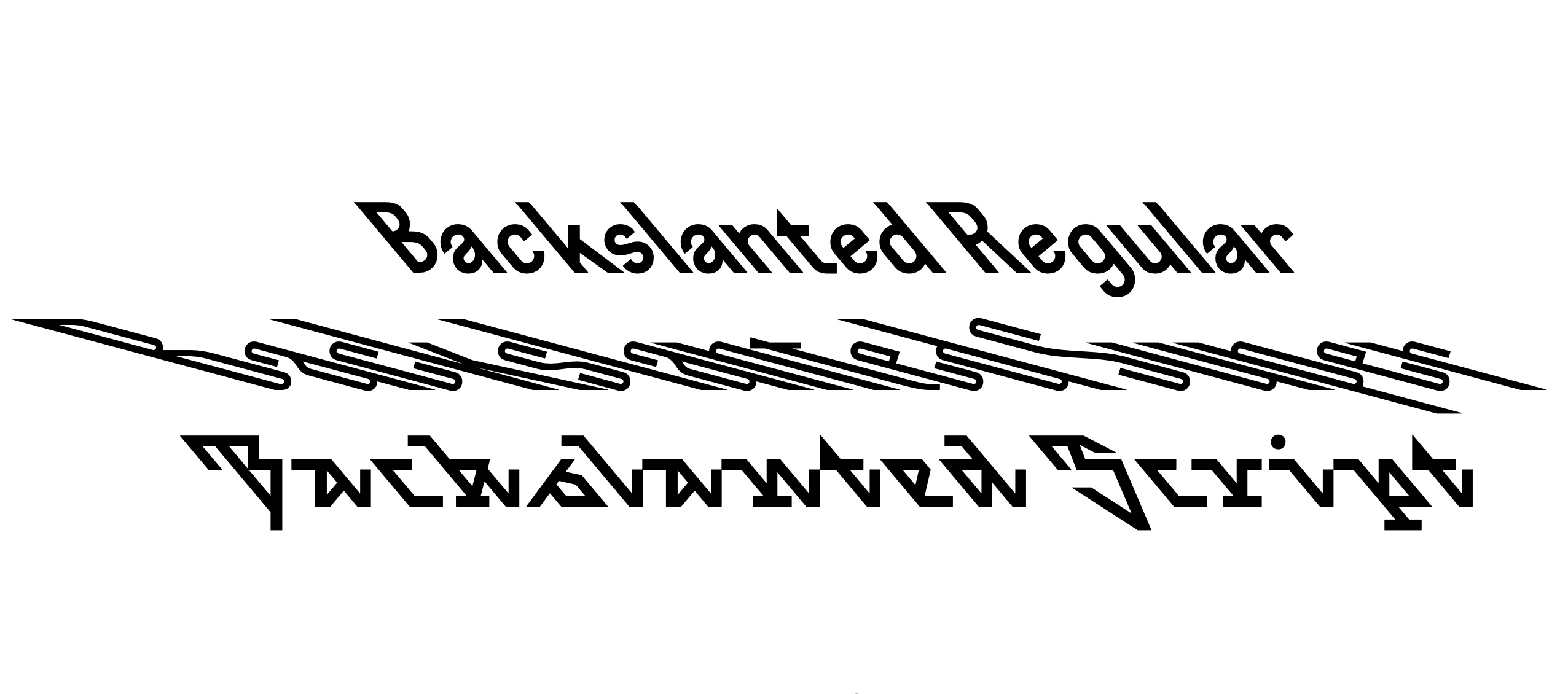 Backslanted Regular Font preview