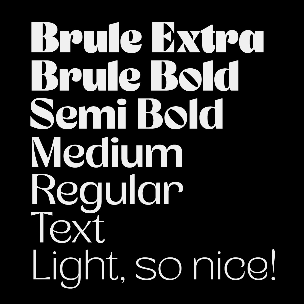 Brule Light Font preview