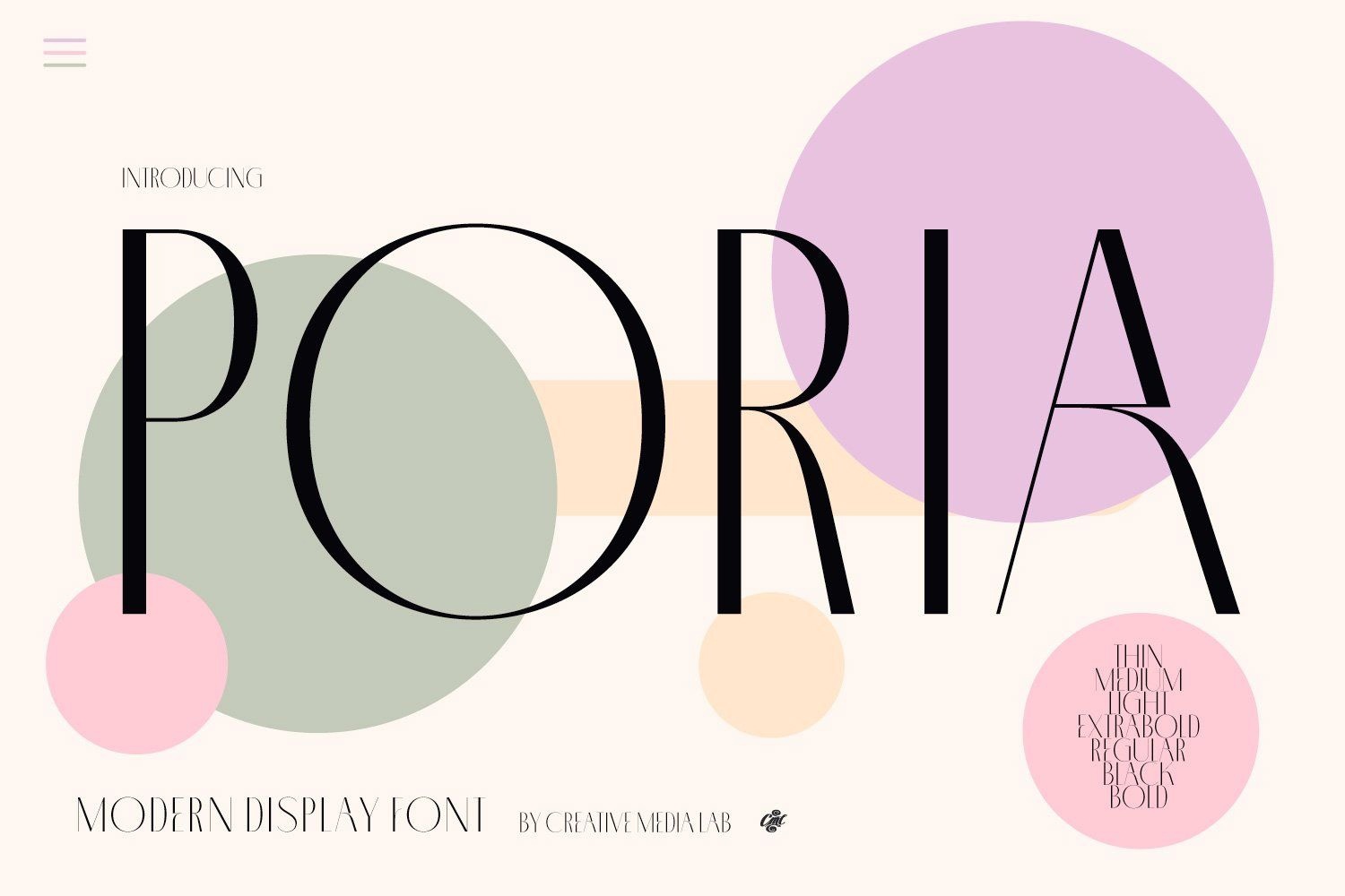 PORIA Bold Font preview