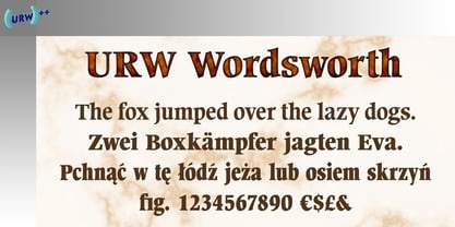 URW Wordsworth Bold Condensed Font preview