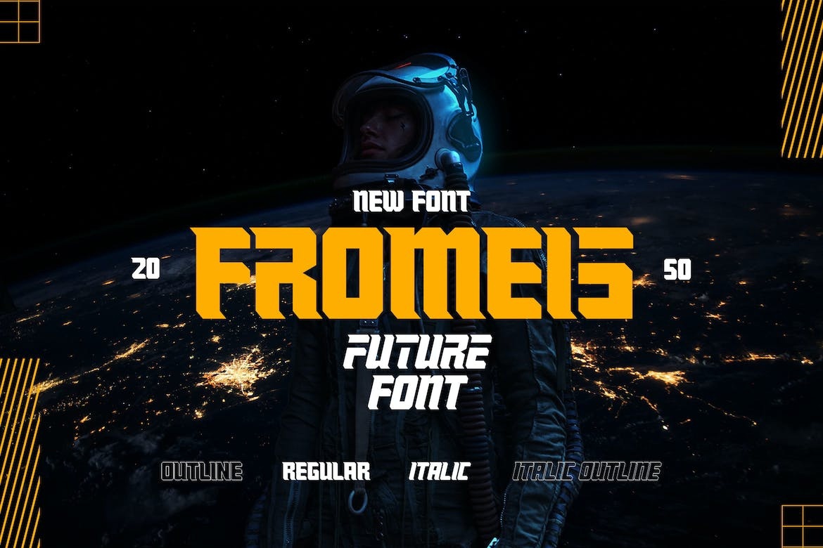 Fromeis Outline Font preview