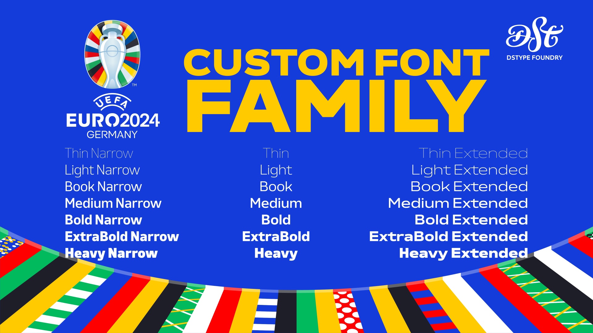 UEFA Euro 2024 custom Light Extended Font preview