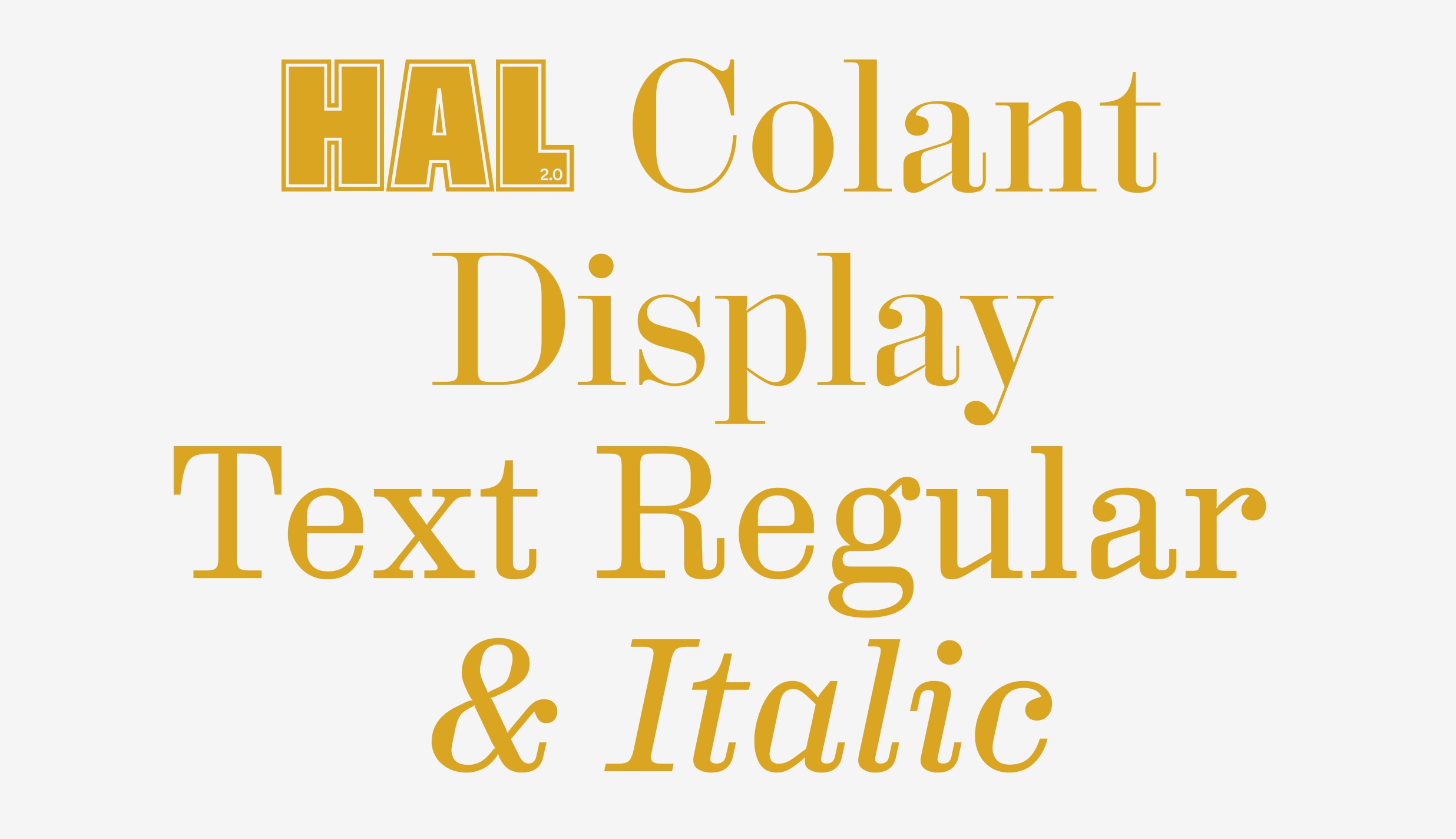 HAL Colant 2.0 Display Font preview