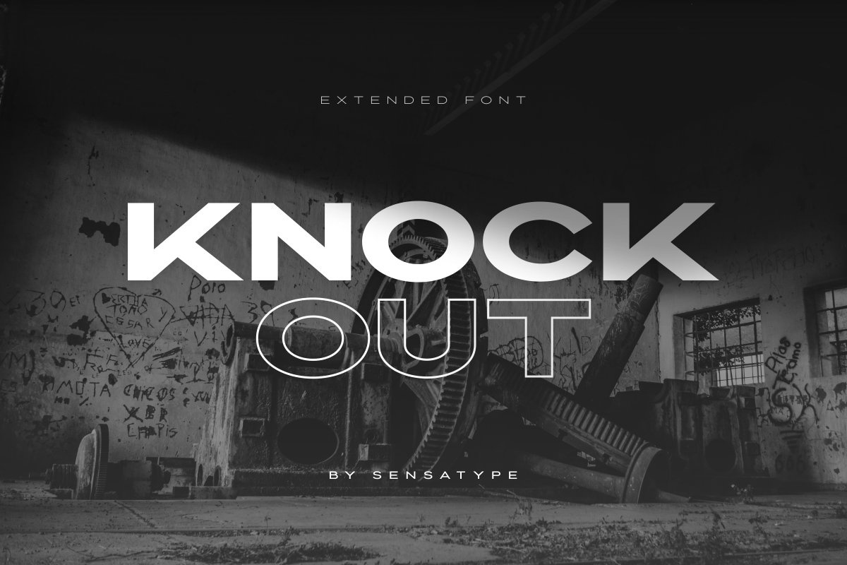 Knockout Extended Regular Font preview