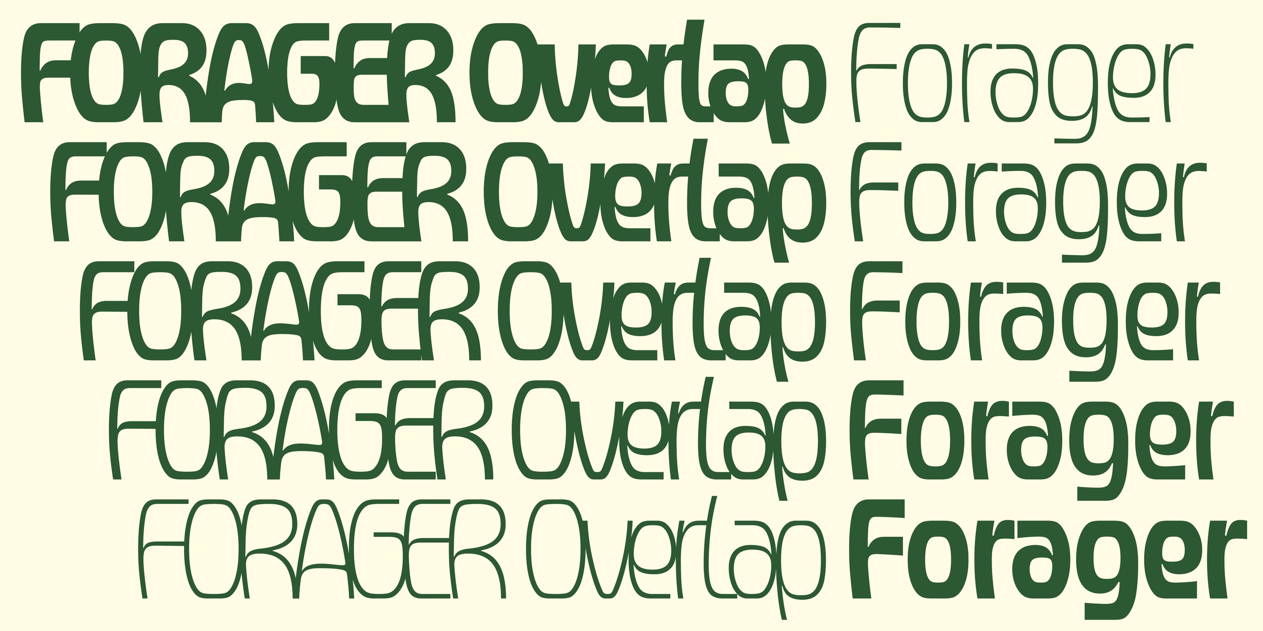 Forager Regular Overlap Font preview