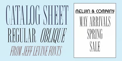 Catalog Sheet JNL Oblique Font preview