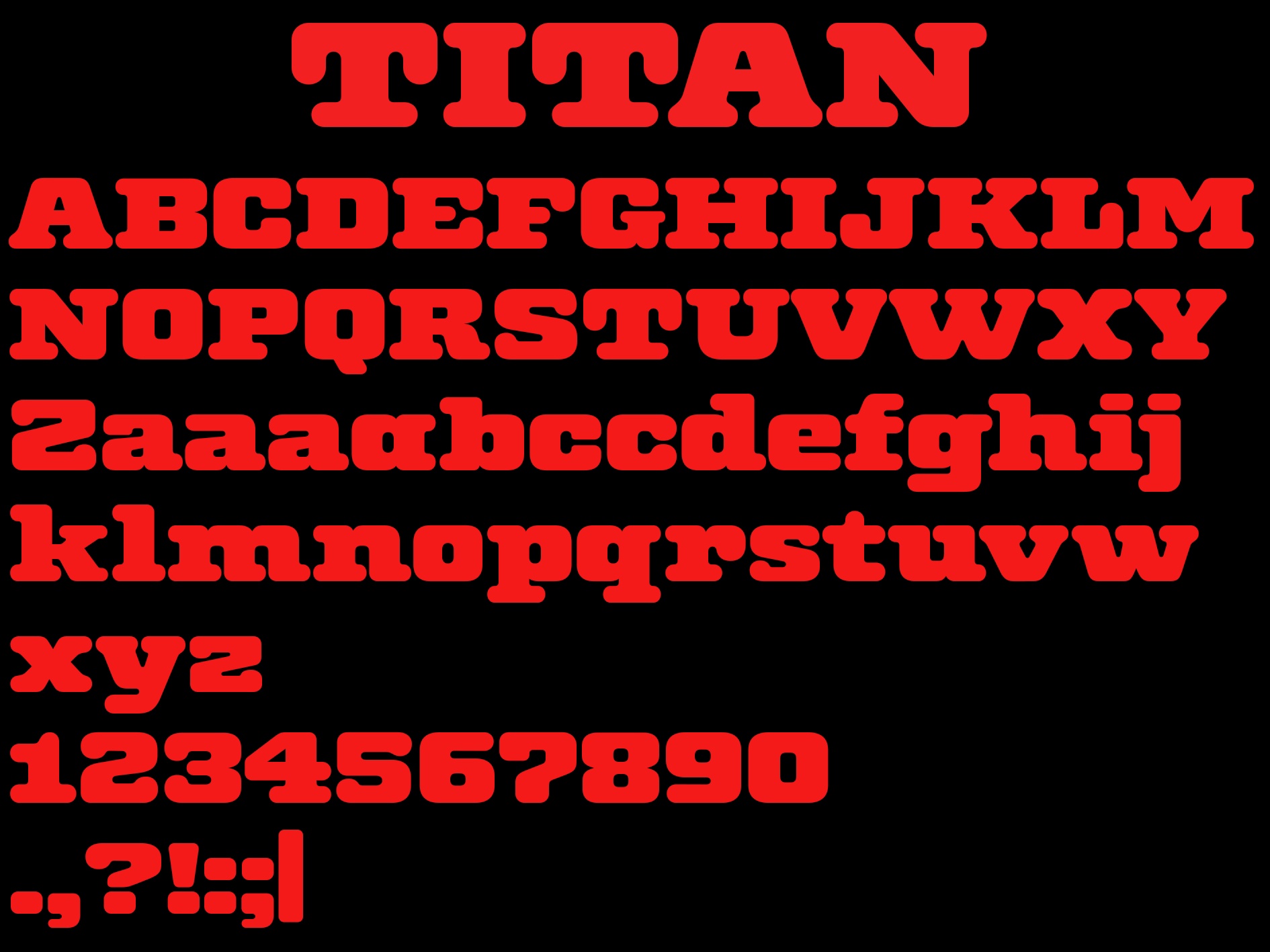 Titan Font preview