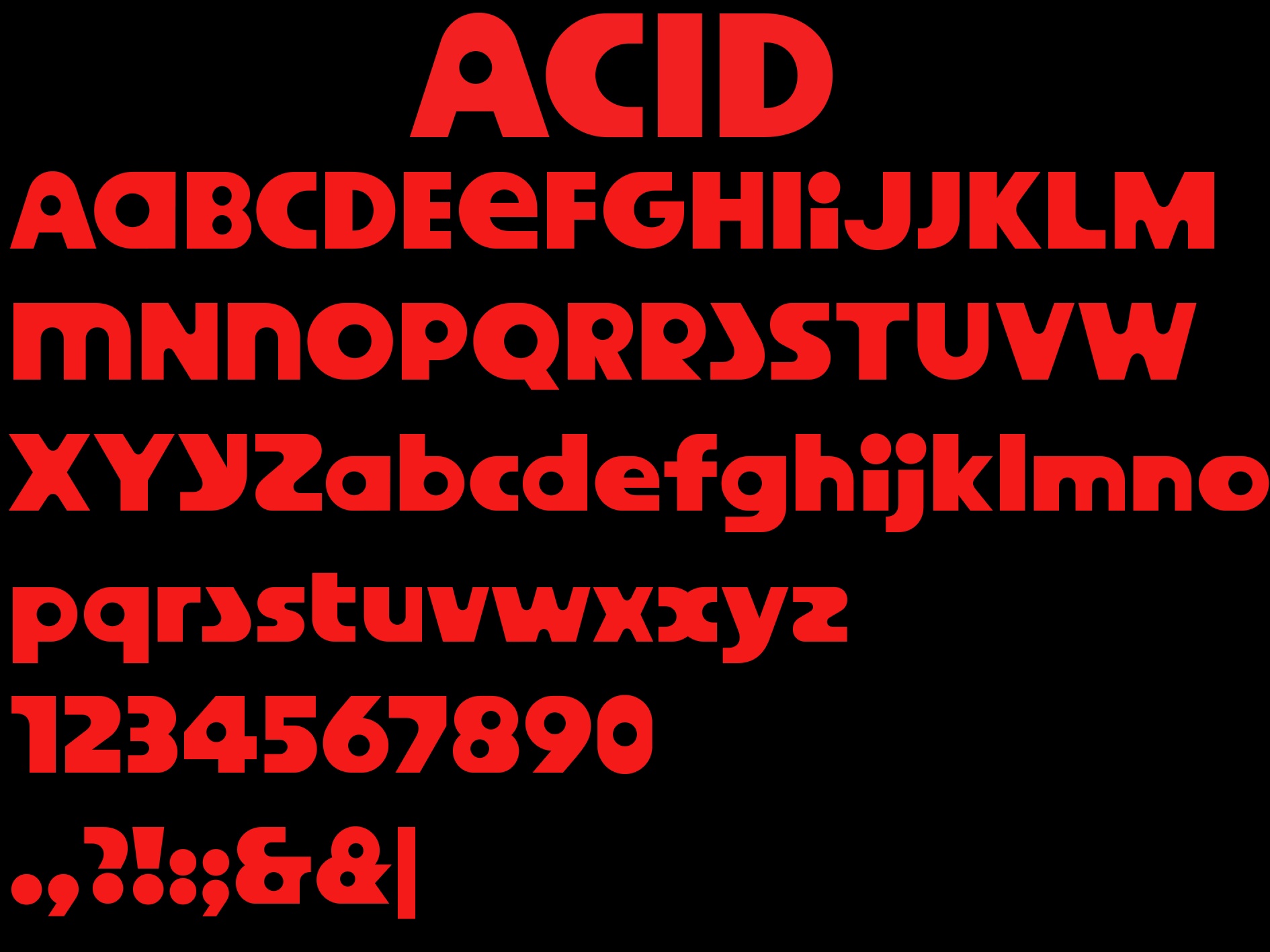 Acid Font preview