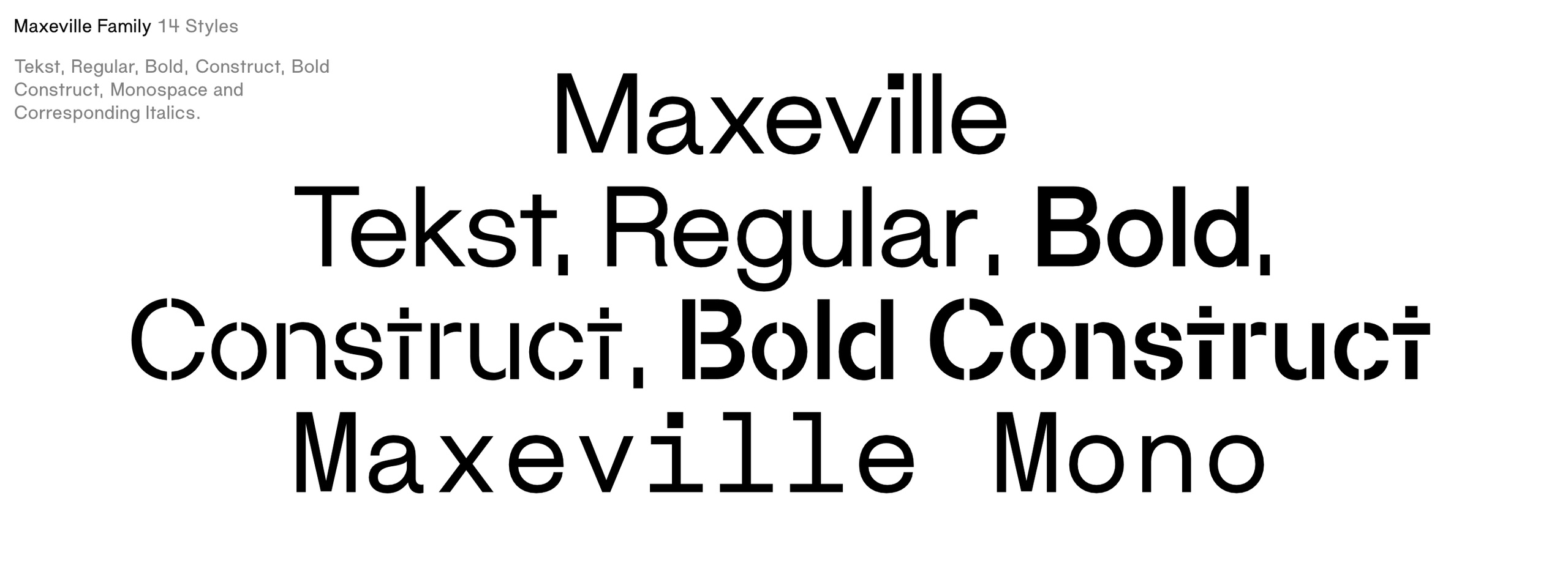Maxeville Tekst Font preview