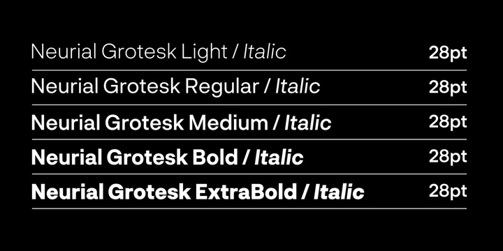 Neurial Grotesk Extra Bold Italic Font preview
