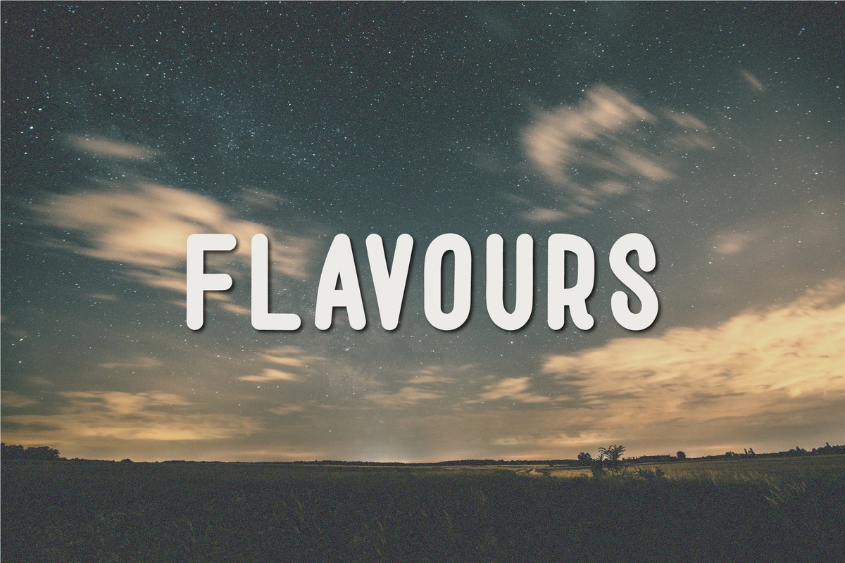 Flavours Regular Font preview