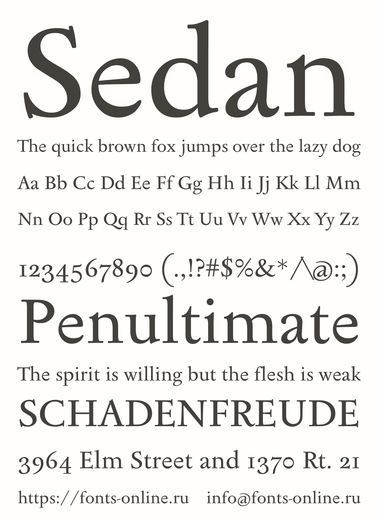 Sedan Italic Font preview