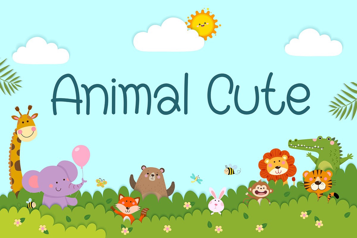 Animal Cute Font preview