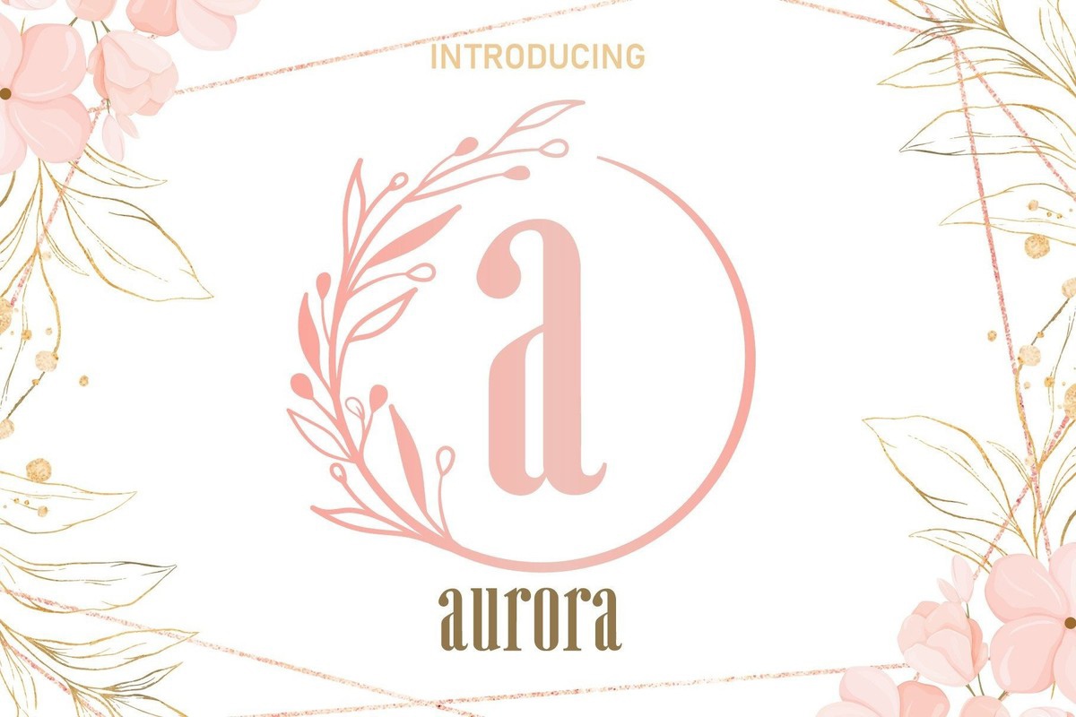 Aurora Leaf Circle Monogram Regular Font preview