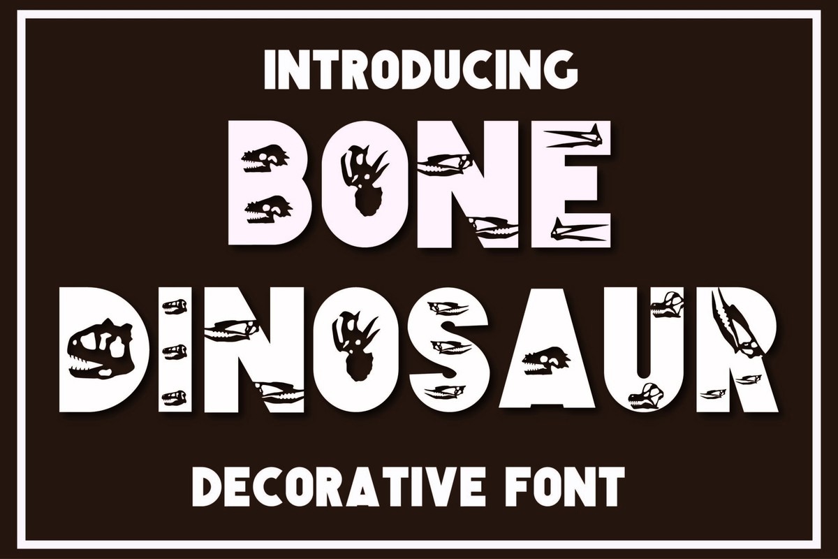 Bone Dinosaur Font preview
