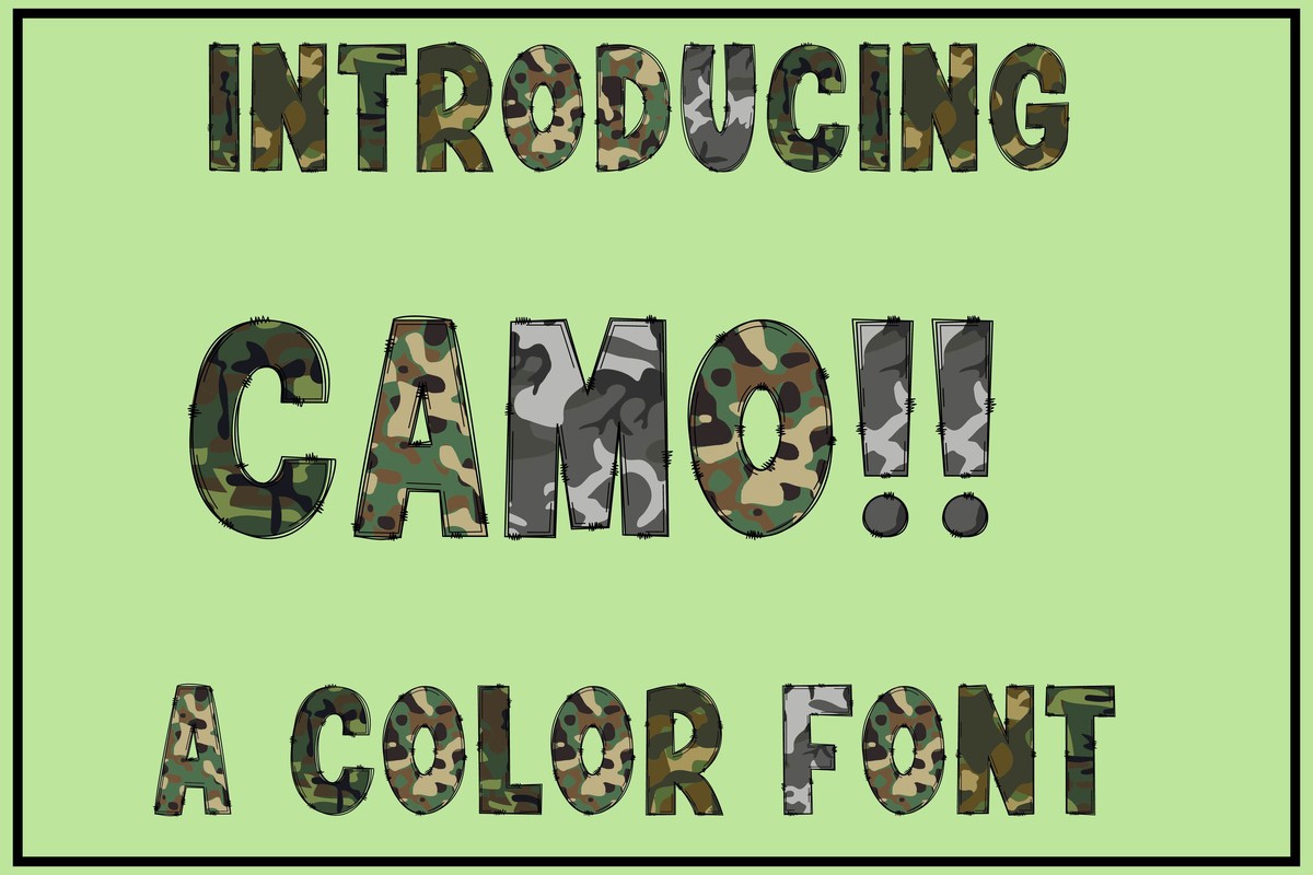 Camo Font preview