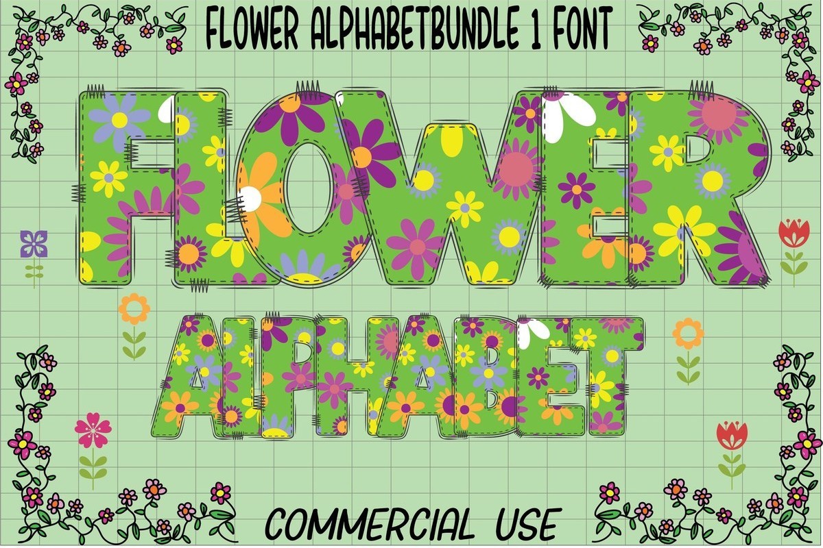 Flower Alphabet Font preview