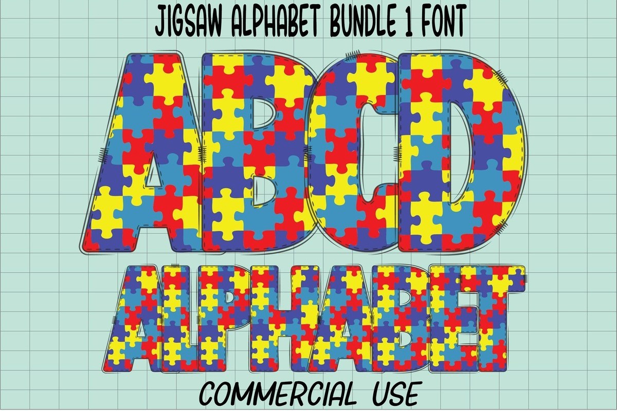 Jigsaw Alphabet Regular Font preview