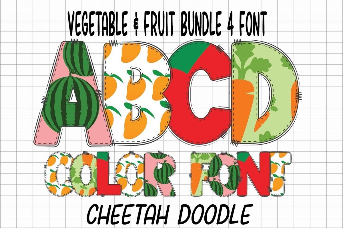 Vegetable & Fruits Font preview